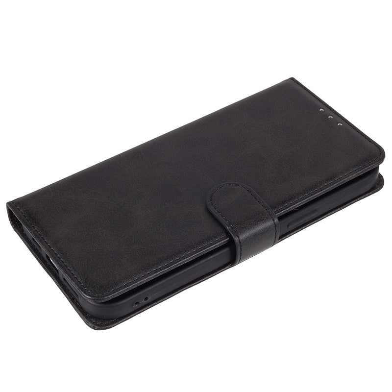 Mobile Phone Cover for Google Pixel 8a Case Magnetic Clasp PU Leather Stand Shell Wallet - Black Mobile Phone Cover for Google Pixel 8a Case Magnetic Clasp PU Leather Stand Shell Wallet - Black